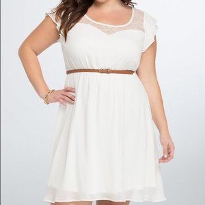 Torrid white lace boho style skater dress size 3